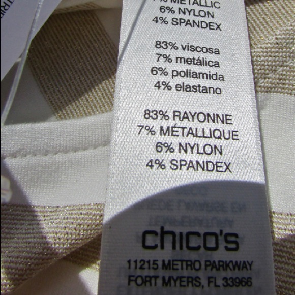 Chico’s Shimmer Striped Tee - Picture 4 of 6